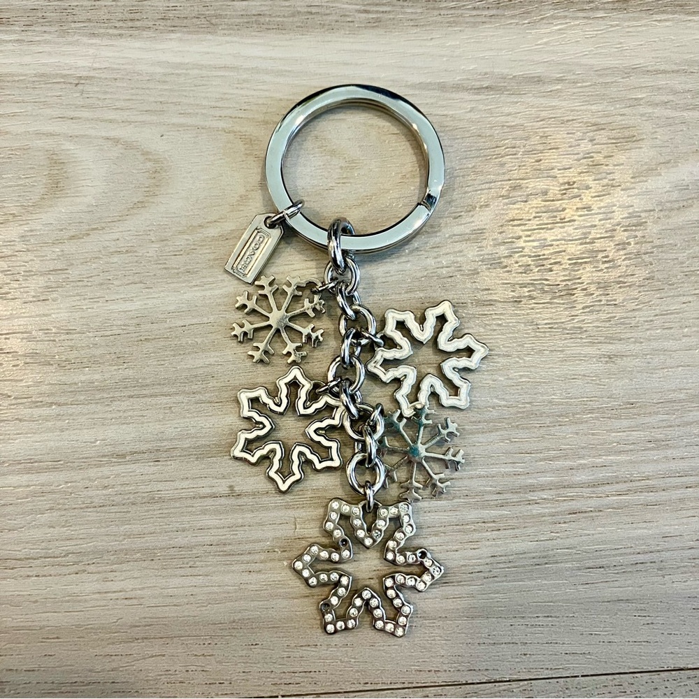 Coach Silver Snowflake Keychain